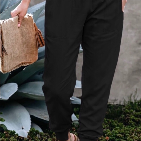 Black Cotton Joggers - Picture 8 of 9